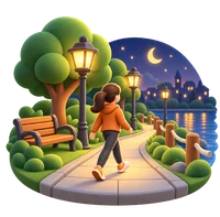 Scena 28: nocny spacer przy latarniach