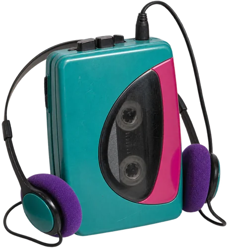 Fotorealistyczny Walkman w stylu lat 90.