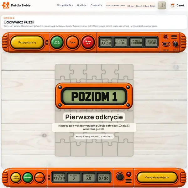Odkrywacz Puzzli - aktualny ekran rozgrywki